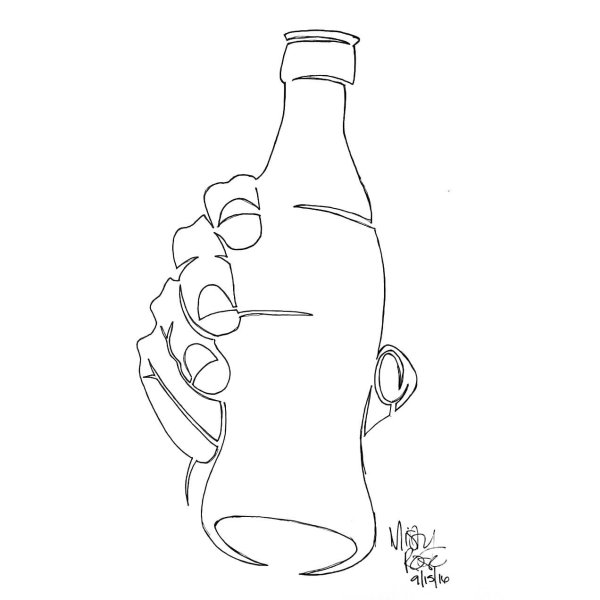 Бутылка рисунок карандашом