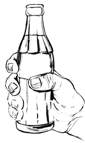Бутылка рисунок карандашом