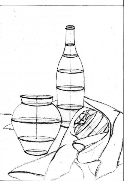 Линейно-конструктивное построение натюрморта