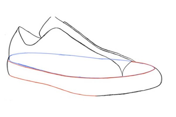 Кеды поэтапно карандашом