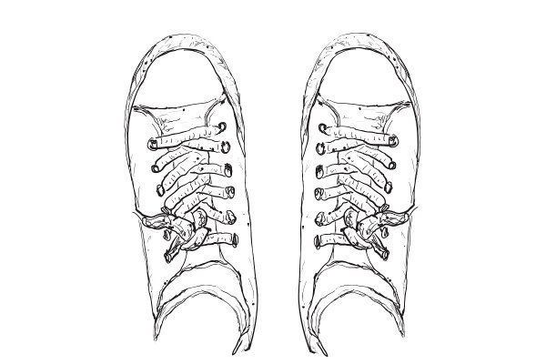 Рисование кроссовок спереди