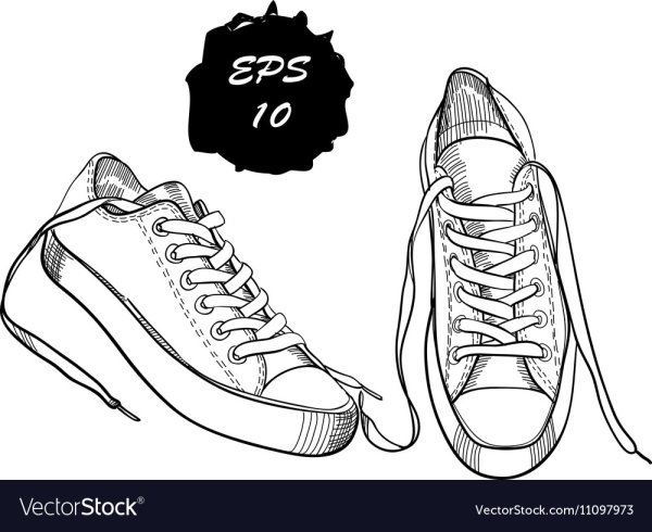 Кеды вектор чб