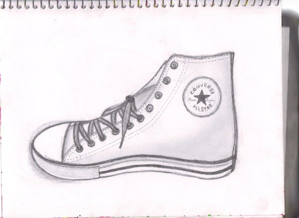 Кеды карандашом для срисовки