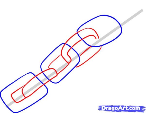 Нарисовать цепь поэтапно
