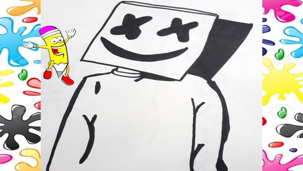 Рисунки фломастерами маршмеллоу