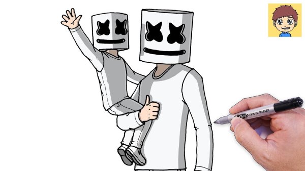 Маршмеллоу рисунок поэтапно