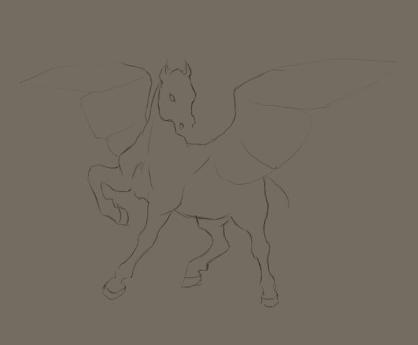 Рисовать Пегаса пошагово