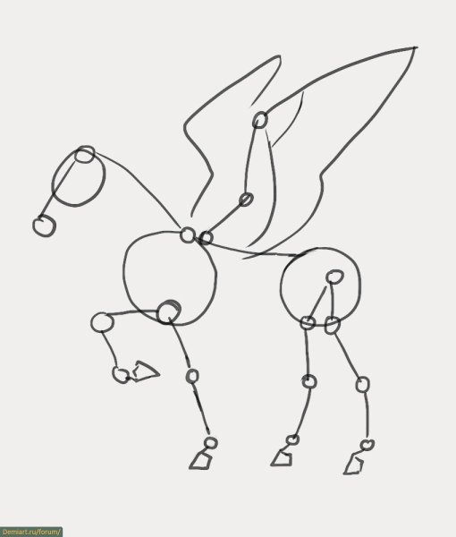 Поэтапное рисование единорога