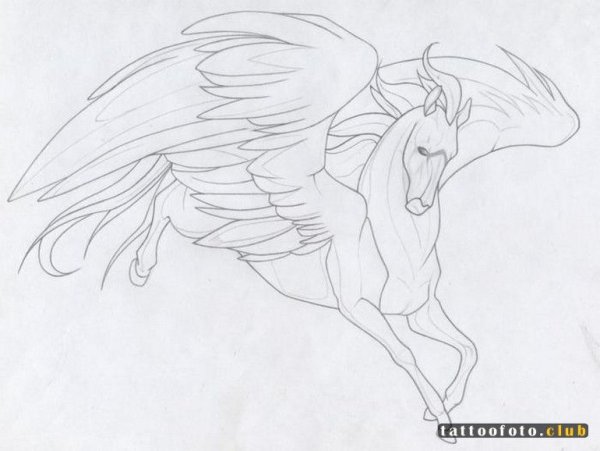 Пегас рисунок поэтапно