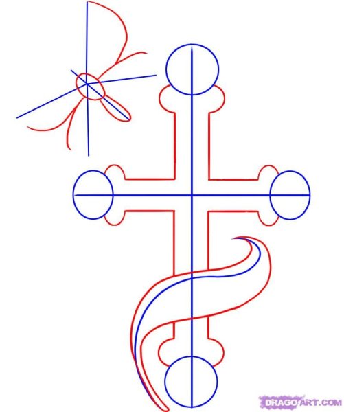 Кресты карандашом для срисовки