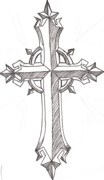 Восьмиконечный православный крест тату