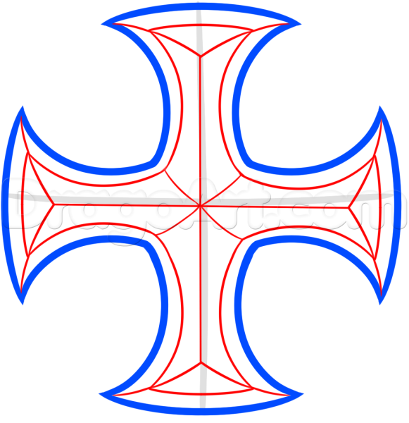 Поэтапное рисование Креста