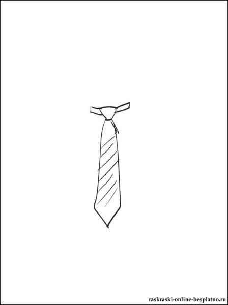 Галстук раскраска для детей