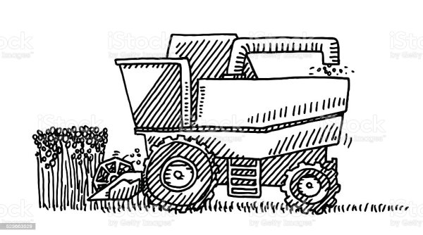 Рисунок комбайна для картофеля