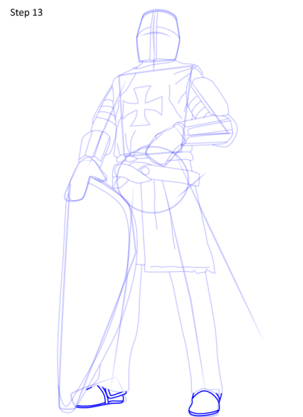 Этапы рисования рыцаря