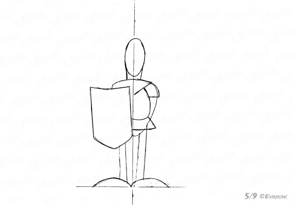 Этапы рисования рыцаря