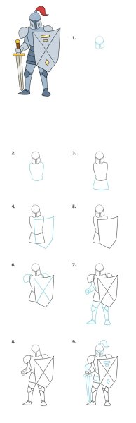 Рыцарь поэтапно