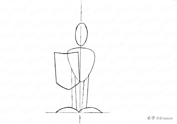 Рисуем рыцаря поэтапно карандашом