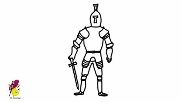 Рыцарь рисунок легкий