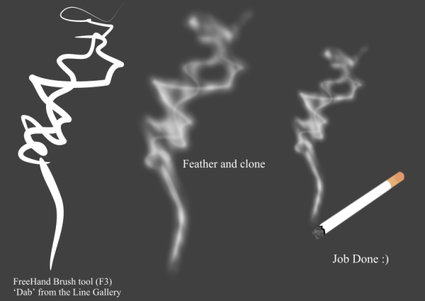 Дым поэтапно на компьютере