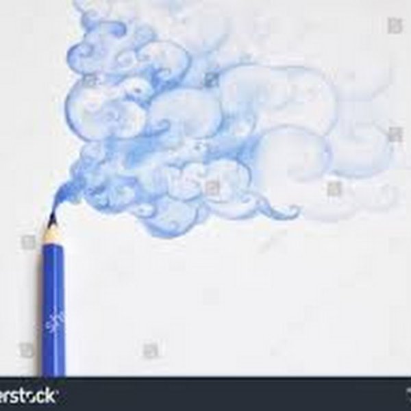 Домик с трубой и фокусник дым рисование карандашами