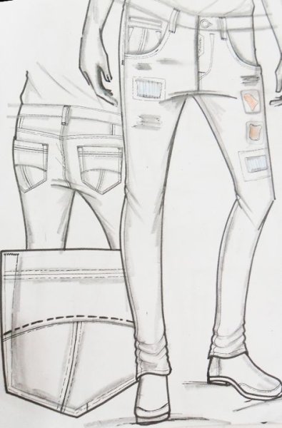 Джинсы набросок