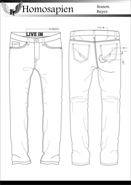 Эскиз джинсов