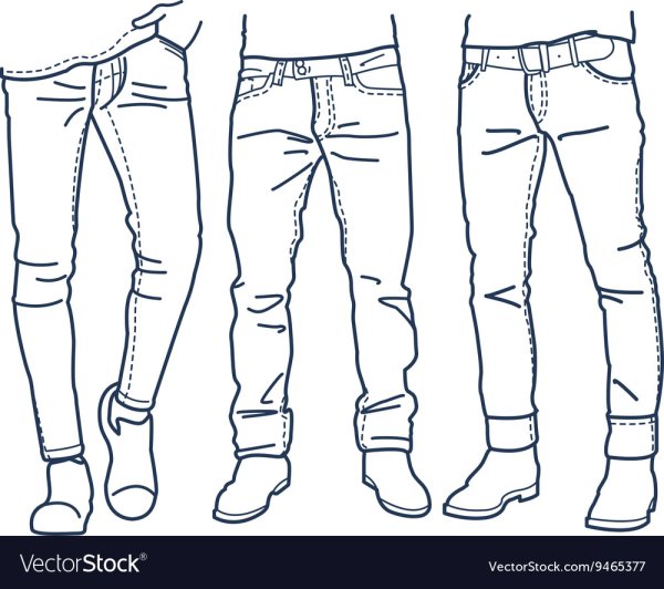 Эскиз мужских джинсов