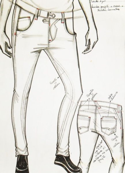 Мужские джинсы скетч