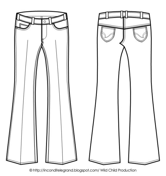 Сложенные джинсы рисунок