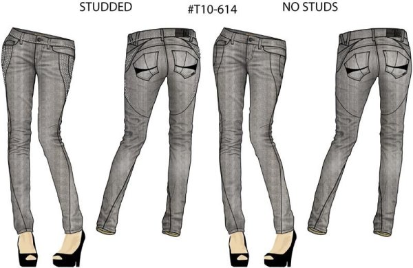 Джинсы скетч