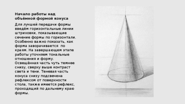 Конус построение и штриховка