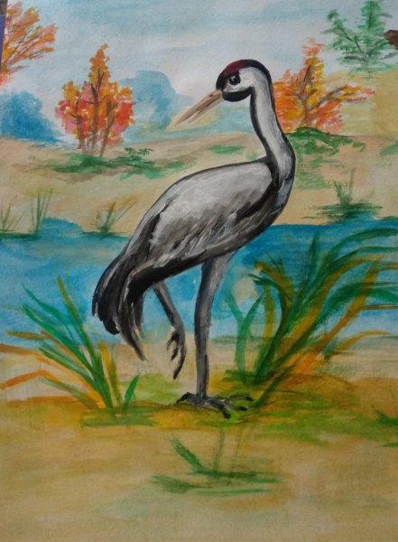 Нарисовать журавля