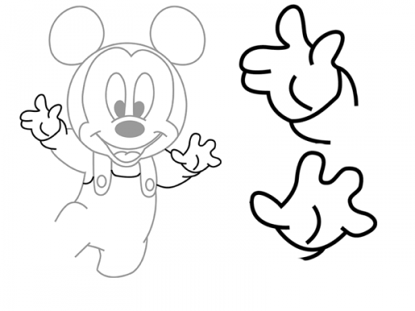 Микки Маус рисунок карандашом