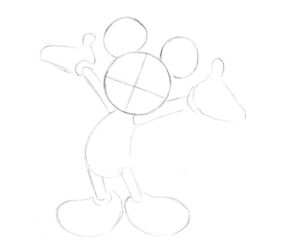 Микки Маус рисунок поэтапно