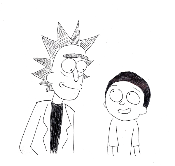 Рик и Морти карандашом