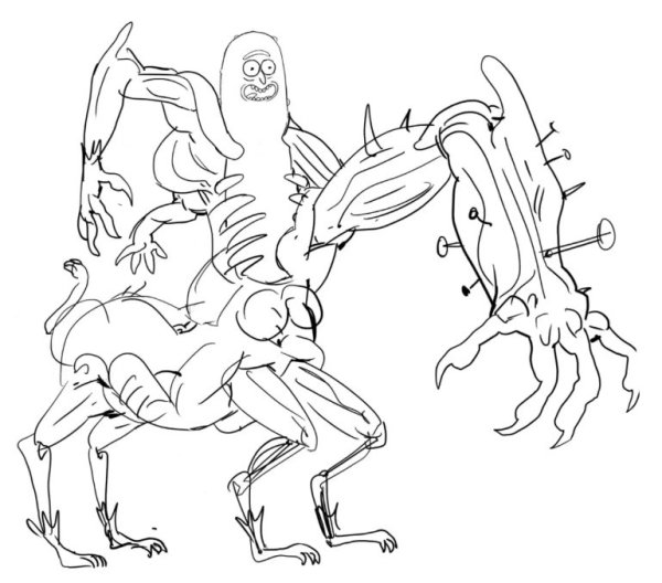 Раскраски Рик и Морти огурчик