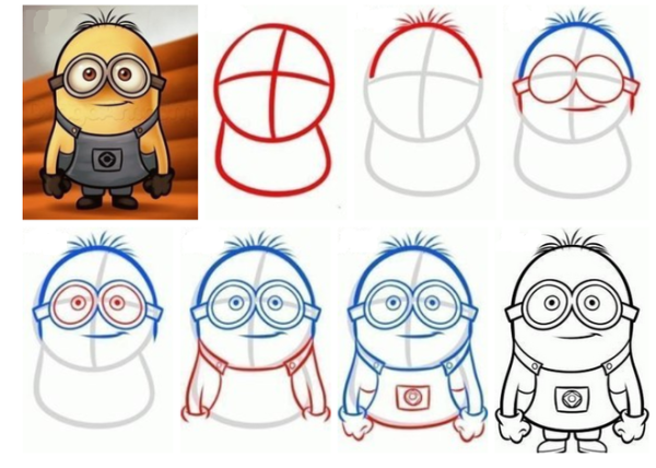 Поэтапное рисование миньона