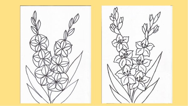 Рисунки карандашом для срисовки цветы