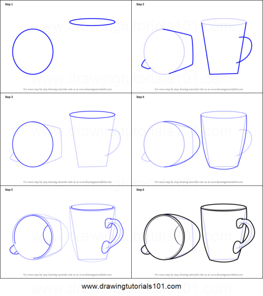 Поэтапное рисование кружки