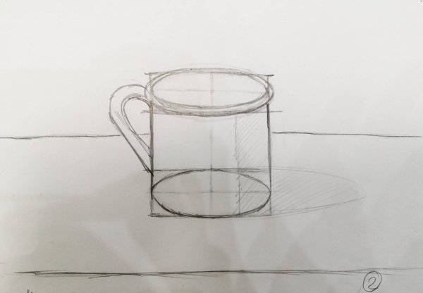 Рисование с натуры предметов цилиндрической формы.