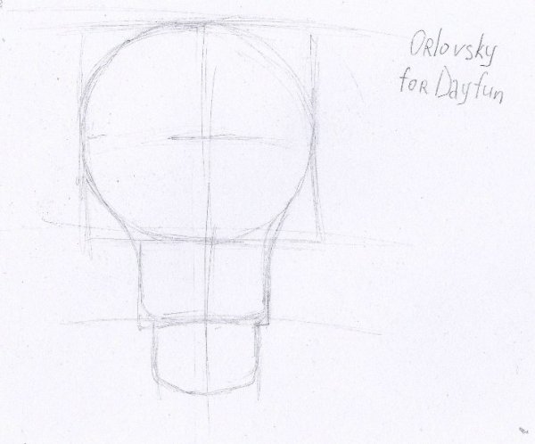 Лампочка рисунок карандашом поэтапно