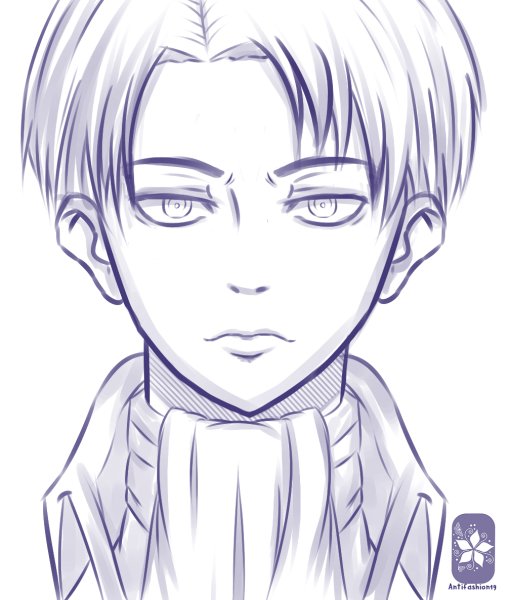 Аниме атака титанов Леви для срисовки