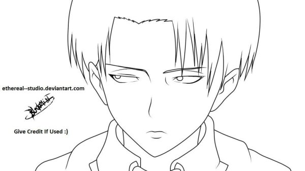 Раскраски аниме атака титанов Леви