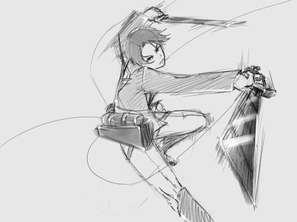 Капитан Леви черно белый