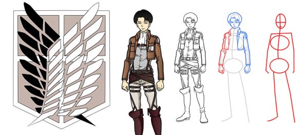 Аниме атака титанов для срисовки