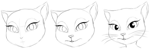 Мордочка котенка рисунок карандашом