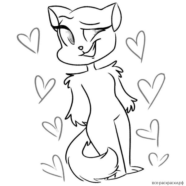 Раскраска кошка Анжела