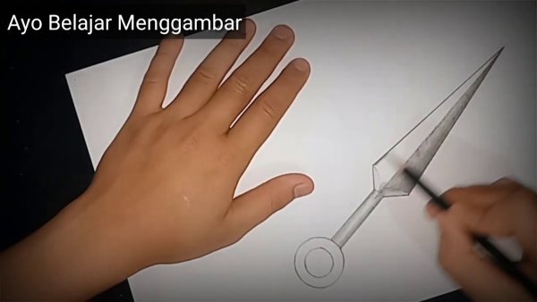 Кунай рисунок поэтапно