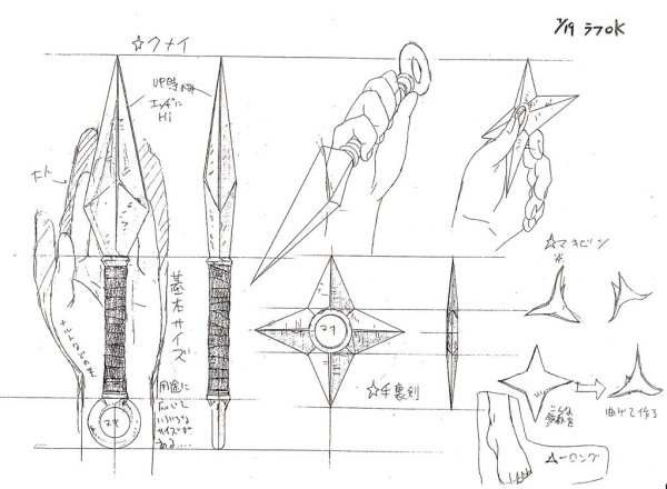 Кунай нож чертеж Наруто